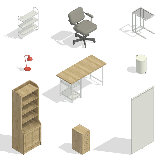 Revit Family - Modern Home Office