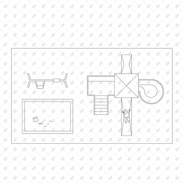 CAD, Vector, PNG Kids Playground Layouts in Top View