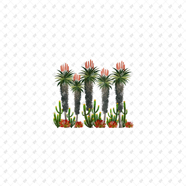 PNG and PSD Large Area Coverage Plants Inspired by Henri Rousseau - Layers Included