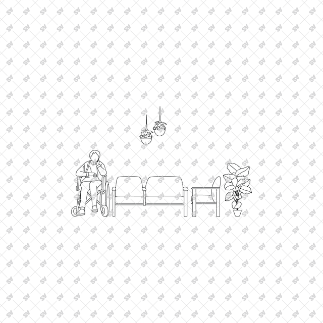 CAD, Vector, PNG Nursing Elderly Home Multi Pack (Front view and side view)