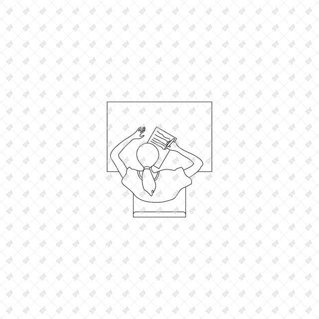 CAD, Vector, PNG Library Characters in Top View