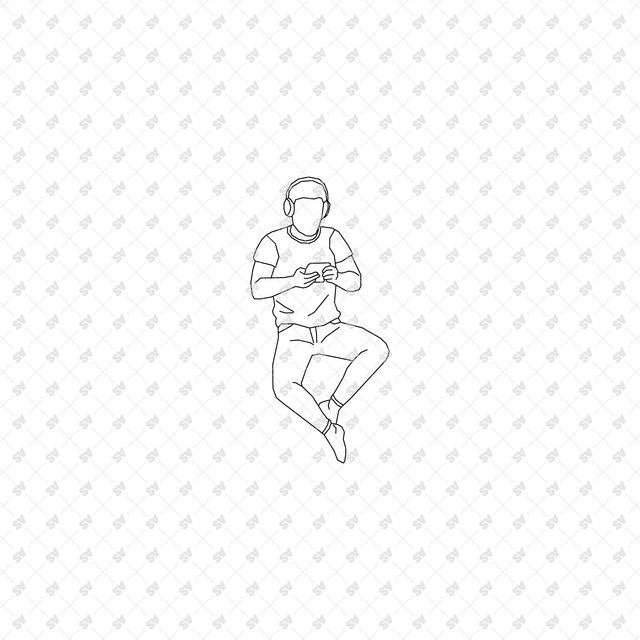 CAD, Vector, PNG Chilling Characters in Plan View Multi-Pack (Top View)