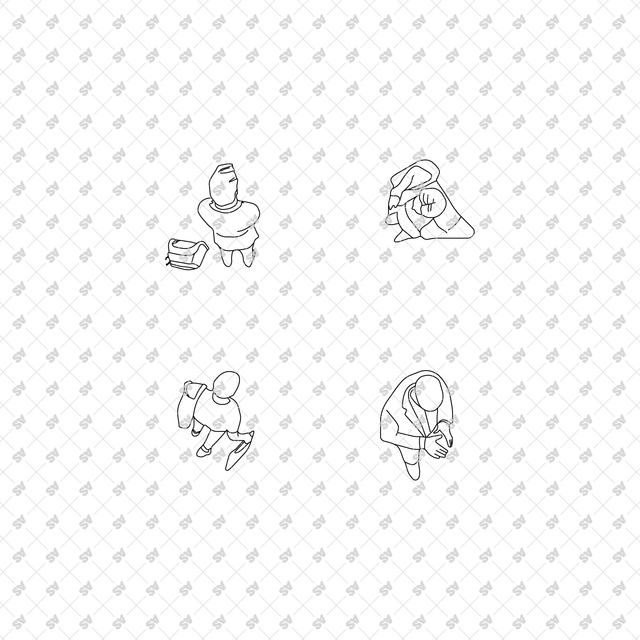 CAD, Vector Characters in Top View Multi-Pack