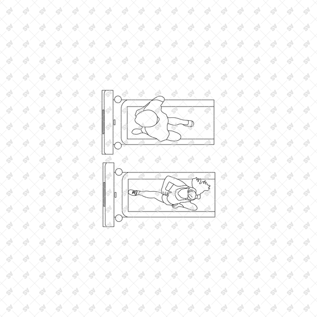 CAD, Vector Home Life Characters in Plan View Multi-Pack (Top view)