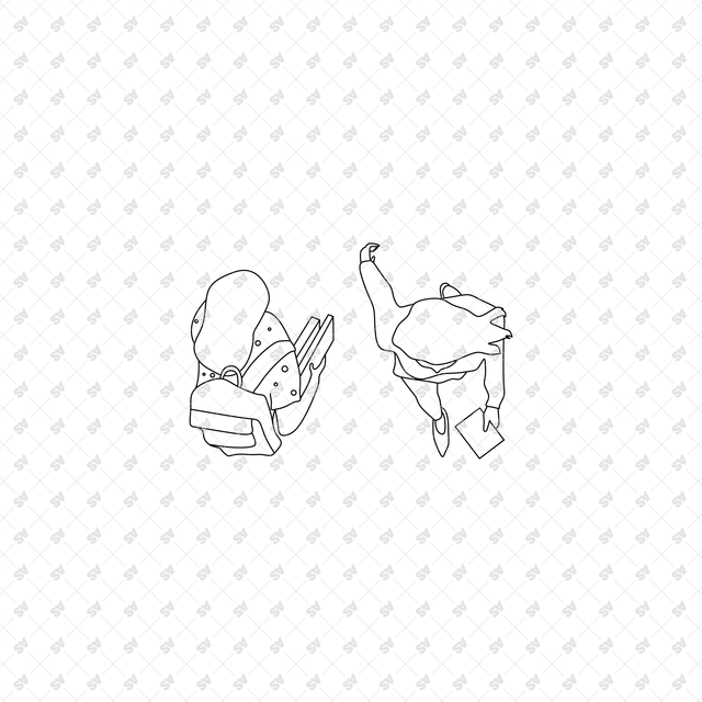 CAD, Vector, PNG Library Characters in Top View