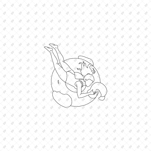 CAD, Vector, PNG Chilling Characters in Plan View Multi-Pack (Top View)