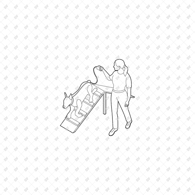 CAD, Vector, PNG Outdoor Characters in Isometric View