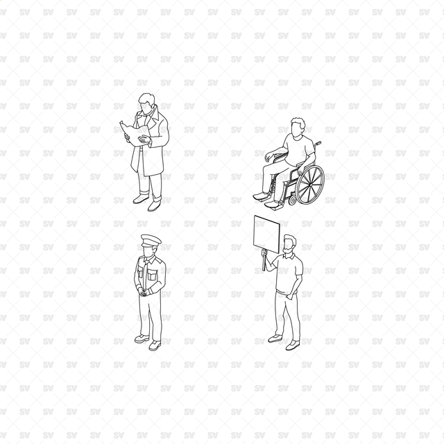 CAD, Vector, PNG Isometric Urban People