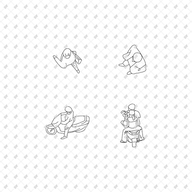 CAD, Vector Characters in Top View Multi-Pack