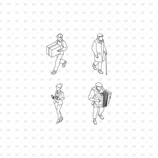 CAD, Vector, PNG Isometric Urban People