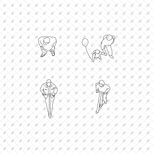 CAD, Vector Characters in Top View Multi-Pack
