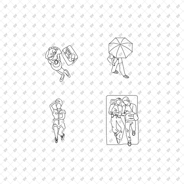 CAD, Vector Characters in Top View Multi-Pack