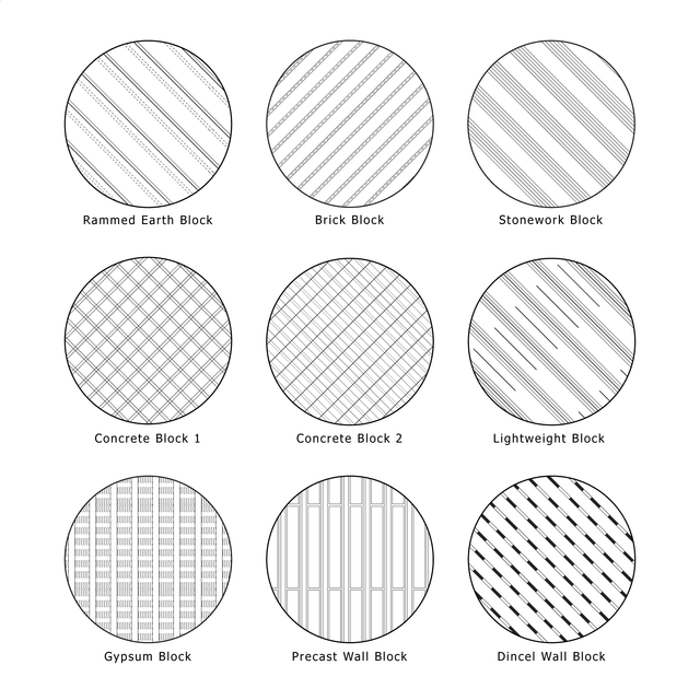 Illustrator Pattern Library - Wall Cross Section Patterns (Building blocks)
