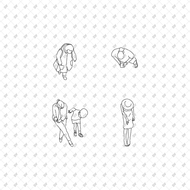 CAD, Vector Characters in Top View Multi-Pack