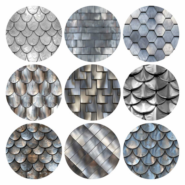 Photoshop, Illustrator Pattern Library - Metal Shingles