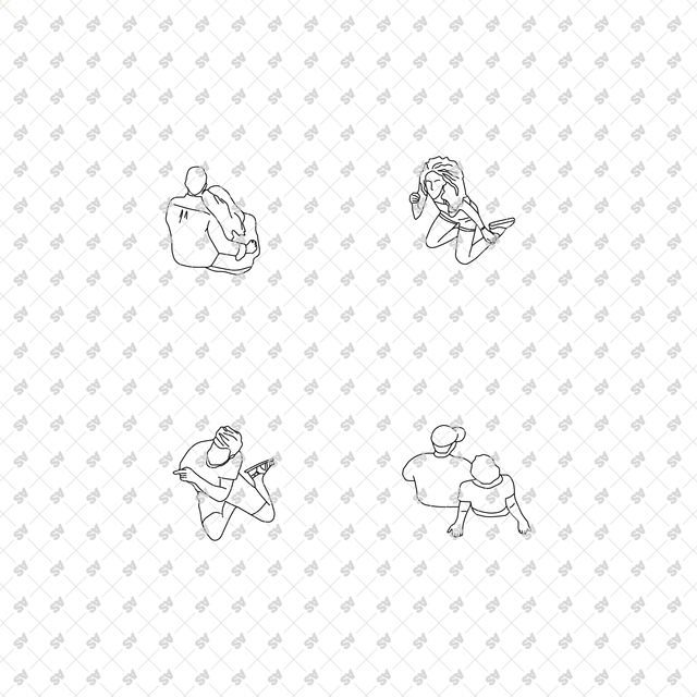 CAD, Vector Characters in Top View Multi-Pack
