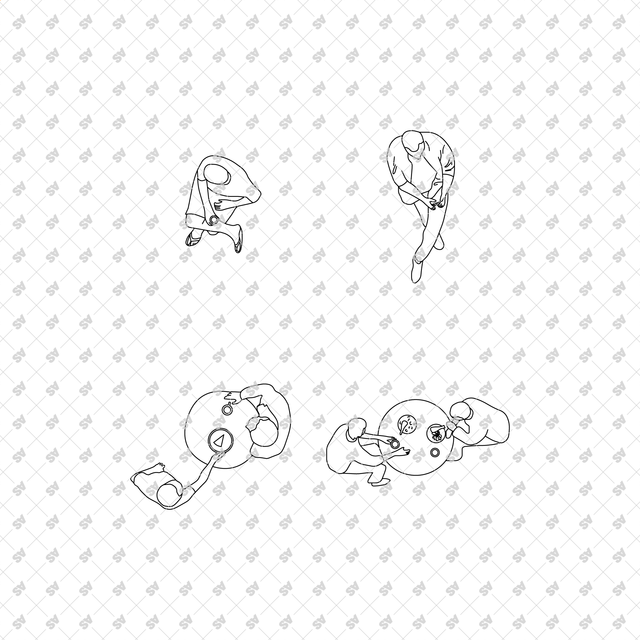 CAD, Vector Characters in Top View Multi-Pack