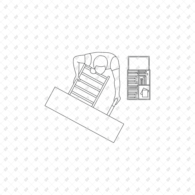 CAD, Vector, PNG Library Characters in Top View