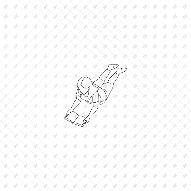 CAD, Vector, PNG Chilling Characters in Plan View Multi-Pack (Top View)