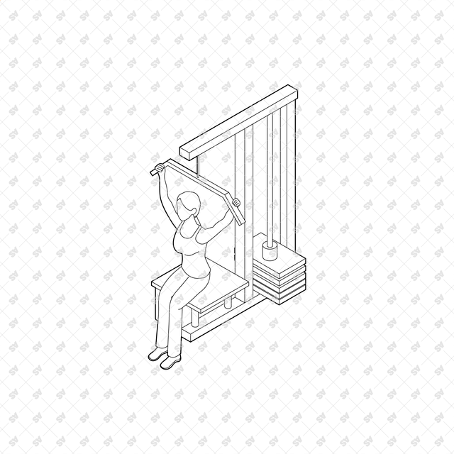 CAD, Vector, PNG Isometric View Workout Characters