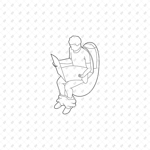 CAD, Vector, PNG Isometric View Toilet Users