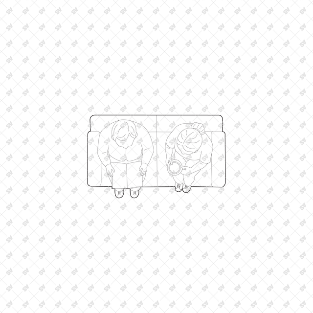 CAD, Vector, PNG Senior Living Characters Top View
