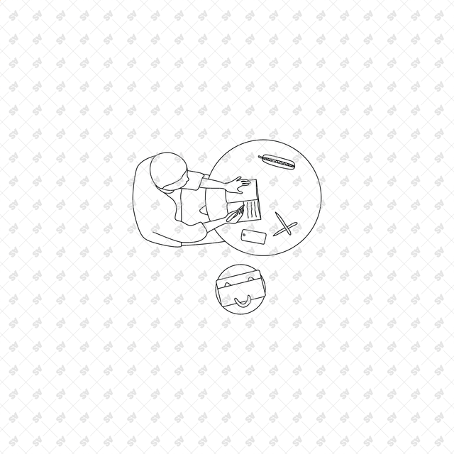 CAD, Vector, PNG Library Characters in Top View