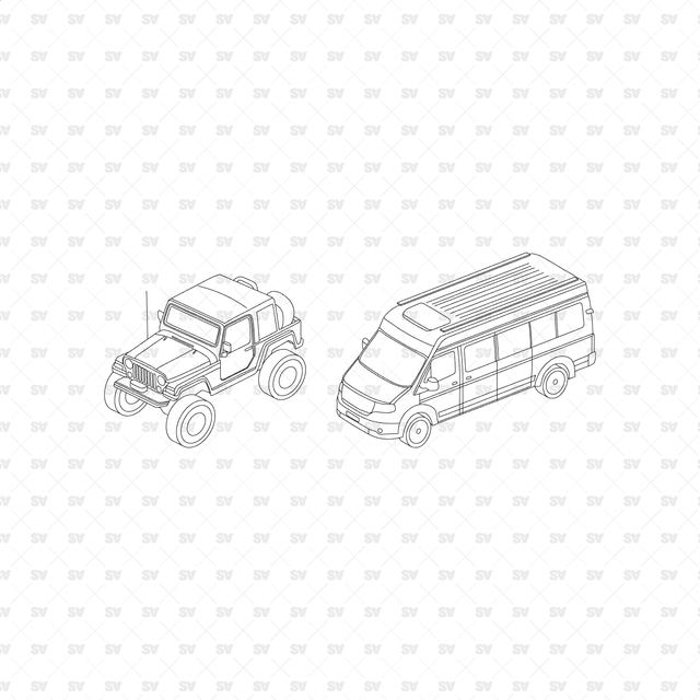 CAD, Vector, PNG Axonometric Urban Vehicles