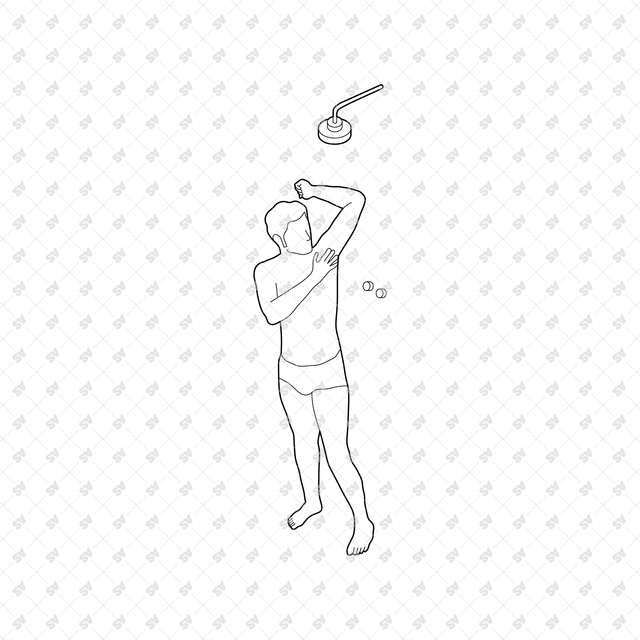 CAD, Vector, PNG Isometric View Shower Users