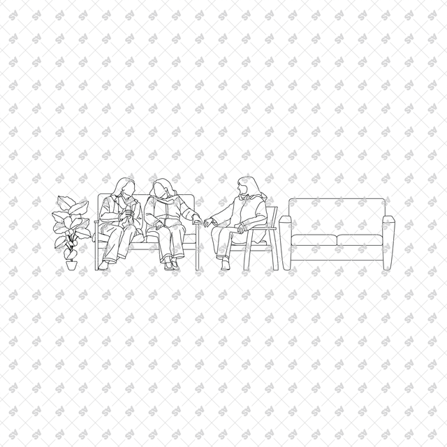 CAD, Vector, PNG Nursing Elderly Home Multi Pack (Front view and side view)