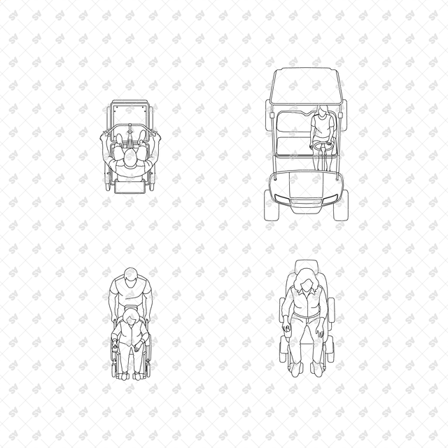 CAD, Vector, PNG Vehicles and Riders in Top View