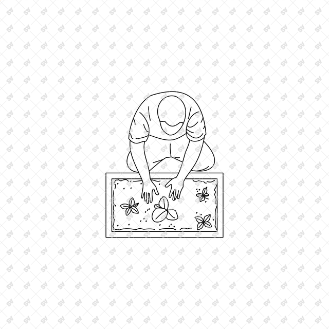 CAD, Vector, PNG Gardening Characters in Top View