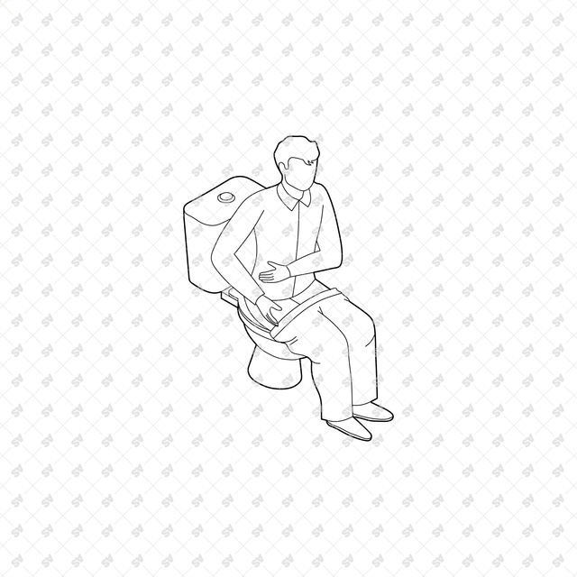 CAD, Vector, PNG Isometric View Toilet Users