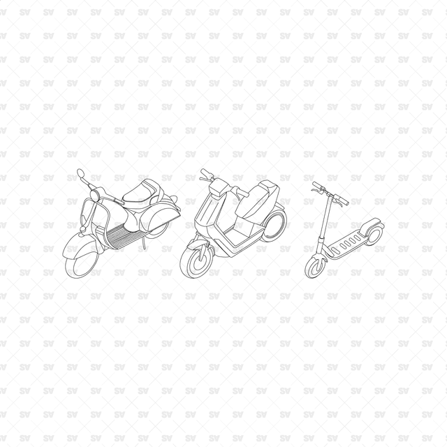 CAD, Vector, PNG Axonometric Urban Vehicles