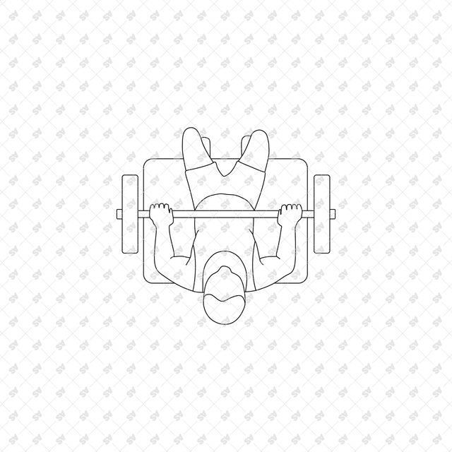 CAD, Vector, PNG Gym Workout Characters in Top View