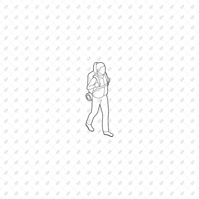 CAD, Vector, PNG Outdoor Characters in Isometric View