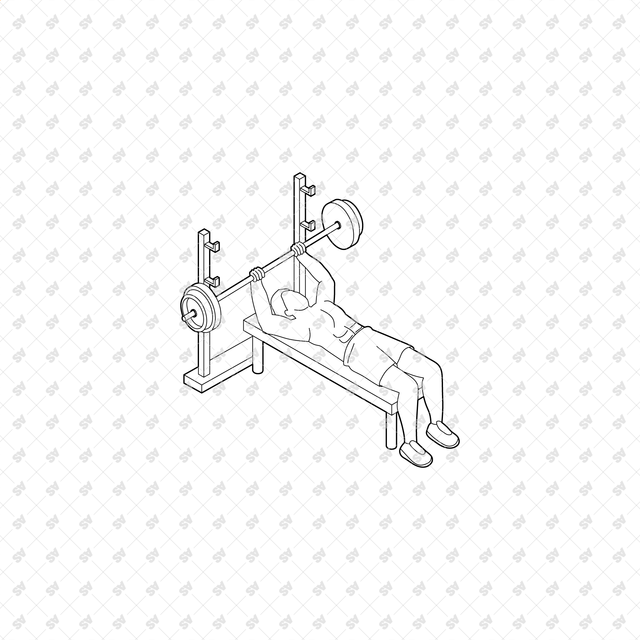 CAD, Vector, PNG Isometric View Workout Characters