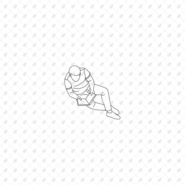 CAD, Vector, PNG Chilling Characters in Plan View Multi-Pack (Top View)