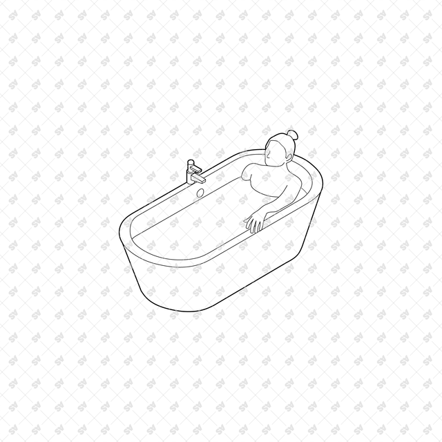 CAD, Vector, PNG Isometric View Shower Users