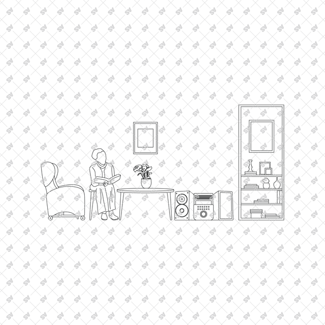 CAD, Vector, PNG Nursing Elderly Home Multi Pack (Front view and side view)
