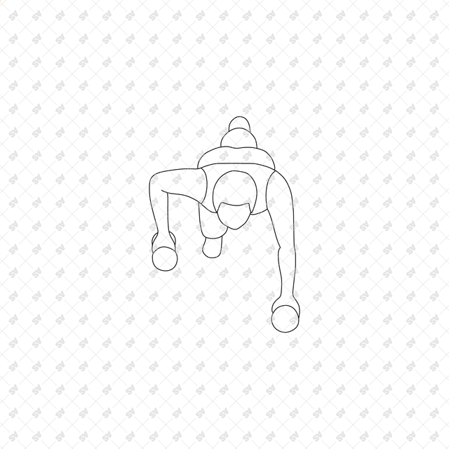 CAD, Vector, PNG Gym Workout Characters in Top View