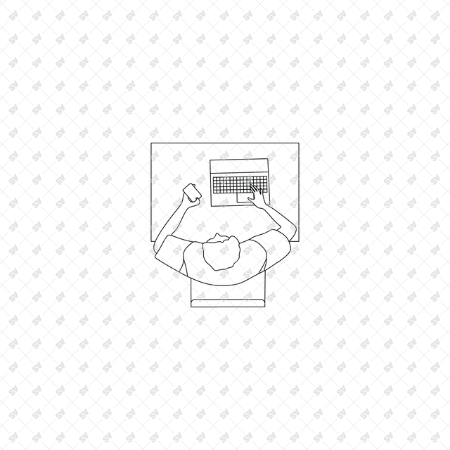 CAD, Vector, PNG Library Characters in Top View