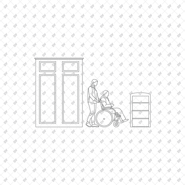CAD, Vector, PNG Nursing Elderly Home Multi Pack (Front view and side view)