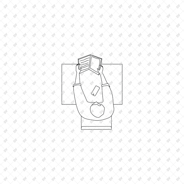 CAD, Vector, PNG Library Characters in Top View