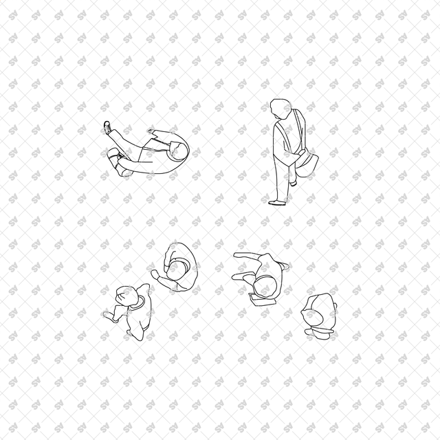 CAD, Vector Characters in Top View Multi-Pack