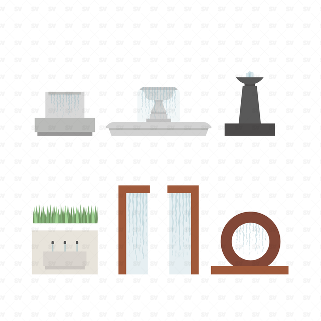 Vector, PNG Urban Design Front and Side View Set