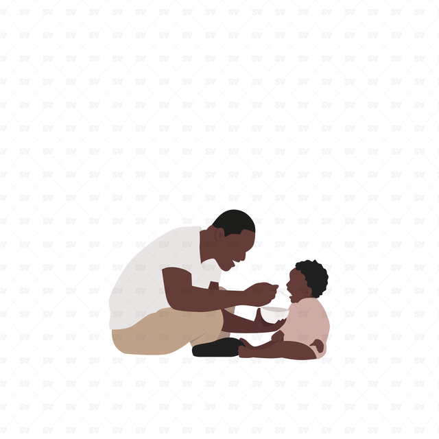 Vector, PNG Families in Front and Side View Set
