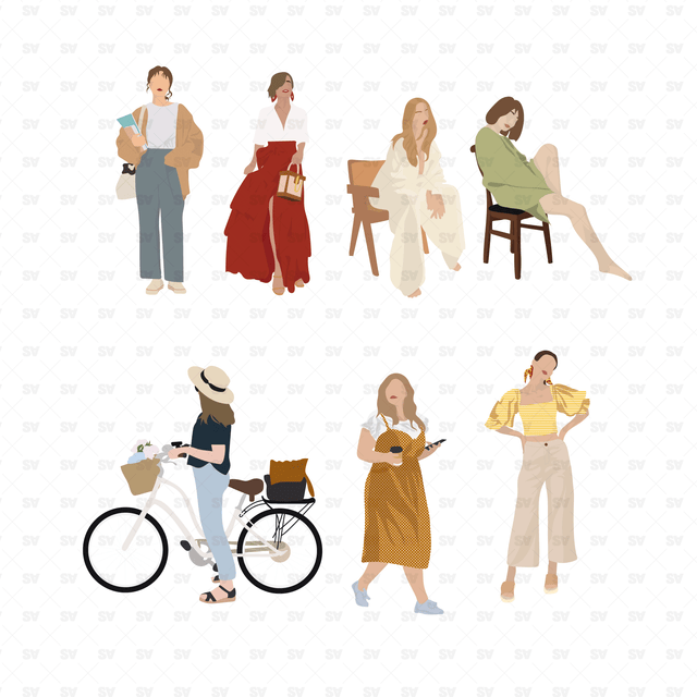 Vector, PNG Active People (47 characters)