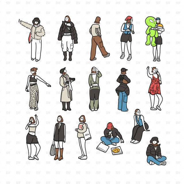 Vector PNG Casual Street Characters