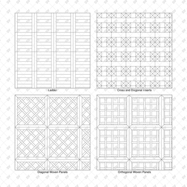 Illustrator Pattern Library - Parquet - 16 Vector Swatches